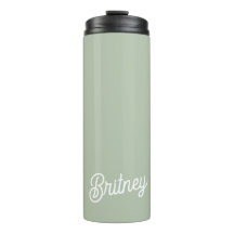 モダンなセージグリーンのパーソナライズされたイニシャルと名前