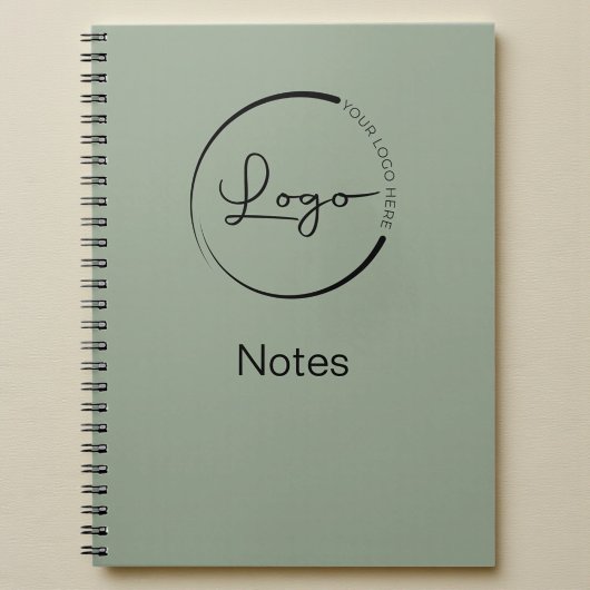 モダンなセージグリーンのミニマルロゴ プロフェッショナル ノートブック