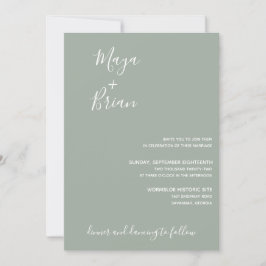 モダンなセージグリーンの結婚式招待状 招待状