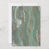 モダンなセージグリーンゴールドアゲートのウェディング 招待状 (裏面)