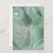 モダンなセージグリーンシルバーアゲートのウェディング 招待状 (裏面)