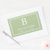 モダンなセージグリーン長方形ステッカー 長方形シール (封筒)