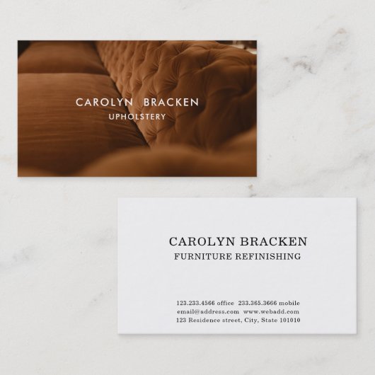 モダンなソファのインテリア・デザインの家具の家具製造販売業 名刺 (正面/裏面)
