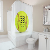 モダンなソフトボールのチーム シャワーカーテン (インサイチュ)