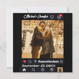 モダンなソーシャルメディアをテーマにしたオーダーメイドの結婚式 セーブザデート