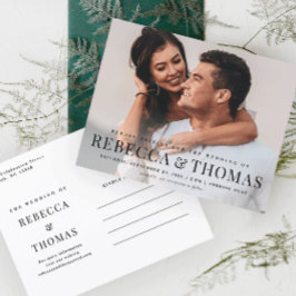 モダンなタイプの名前シンプルな写真の結婚式 インビテーションポストカード