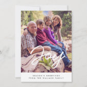 モダンなタイポグラフィが輝くクリスマス家族写真 シーズンカード (正面)