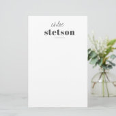 モダンなタイポグラフィのオリジナル文具 便箋 (スタンド正面)