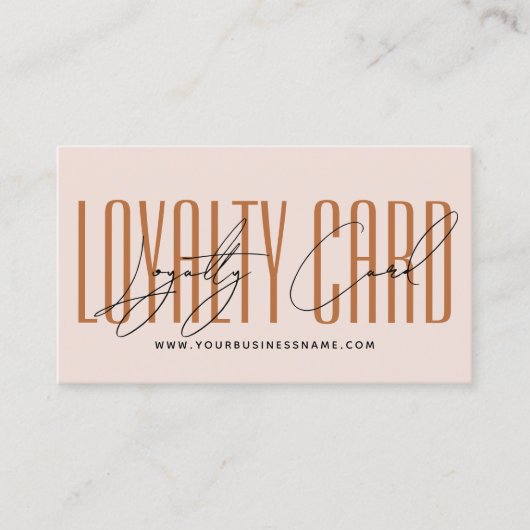 モダンなタイポグラフィのスクリプト報酬 ロイヤリティカード (正面)