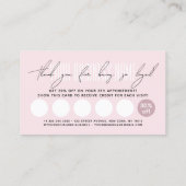 モダンなタイポグラフィのスクリプト報酬 ロイヤリティカード (裏面)