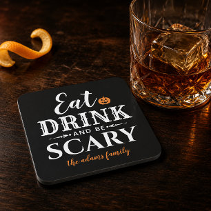 モダンなタイポグラフィのハロウィン デザイン コースター