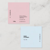 モダンなタイポグラフィのパステル調の正方形の名刺 スクエア名刺 (正面/裏面)