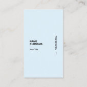 モダンなタイポグラフィのパステル調の縦の名刺 名刺 (裏面)