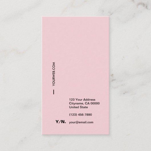 モダンなタイポグラフィのパステル調の縦の名刺 名刺 (正面)