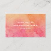 モダンなタイポグラフィのピンクの珊瑚の水彩画のロイヤリティ ロイヤリティカード (裏面)