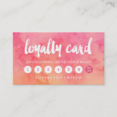 モダンなタイポグラフィのピンクの珊瑚の水彩画のロイヤリティ ロイヤリティカード (正面)