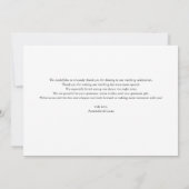 モダンなタイポグラフィの結婚式サンクスカード サンキューカード (裏面)