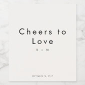 モダンなタイポグラフィの結婚式 ワインラベル (シングルラベル)