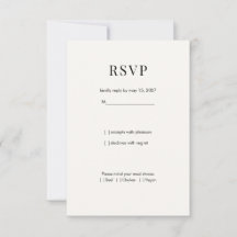 モダンなタイポグラフィの結婚式RSVPカード