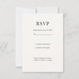 モダンなタイポグラフィの結婚式RSVPカード 出欠カード