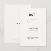モダンなタイポグラフィの結婚式RSVPカード 出欠カード (正面/裏面)