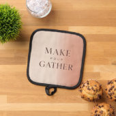 モダンなタイポグラフィの鍋敷き「Make Pour Gather」 鍋敷き (トップダウン)