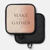 モダンなタイポグラフィの鍋敷き「Make Pour Gather」 鍋敷き (正面/裏面)