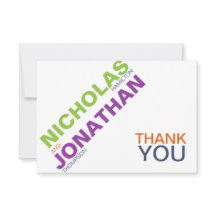 モダンなタイポグラフィの陽気な結婚式のサンキューカード