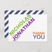 モダンなタイポグラフィの陽気な結婚式のサンキューカード サンキューカード (正面/裏面)