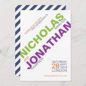 モダンなタイポグラフィの陽気な結婚式の保存日付カード セーブザデート (正面/裏面)