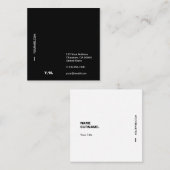 モダンなタイポグラフィのBlack&Whiteの正方形の名刺 スクエア名刺 (正面/裏面)