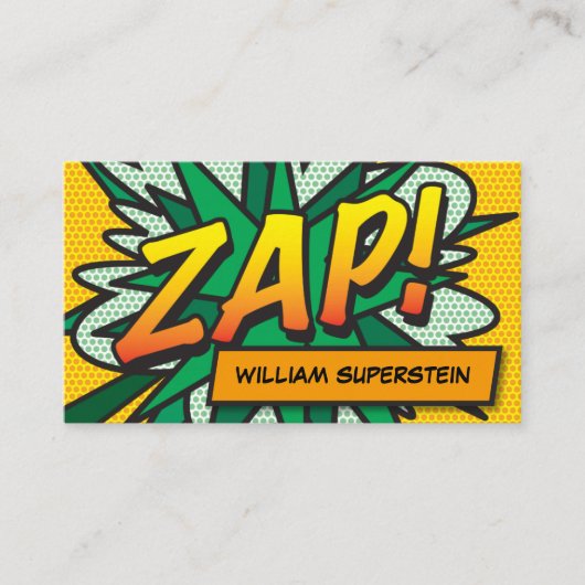 モダンなタイポグラフィック・エンタメ・コミック・ZAP 名刺 (正面)