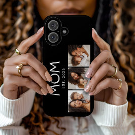 モダンなタイポグラフィーがかっこいいママ3写真 ブラック iPhone 16ケース