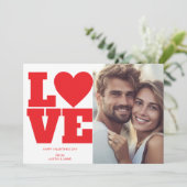 モダンなタイポグラフィーで「LOVE」 ヴァレンタインデーの写真 シーズンカード (スタンド正面)