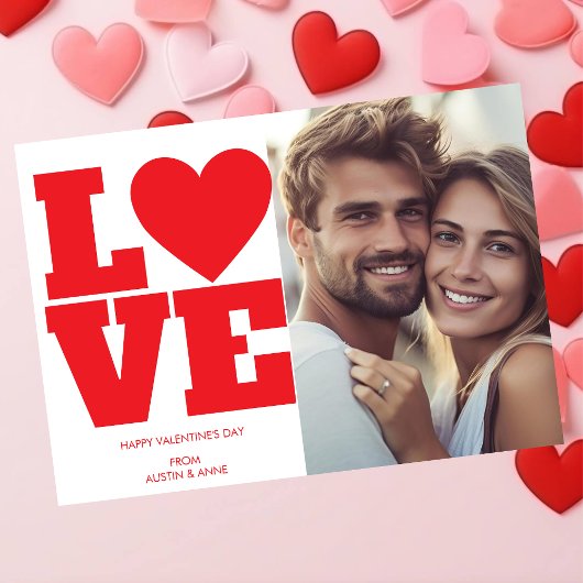 モダンなタイポグラフィーで「LOVE」 ヴァレンタインデーの写真 シーズンカード