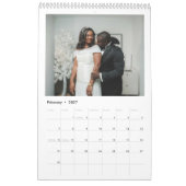 モダンなタイポグラフィーのオーダーメイド新婚結婚式写真 カレンダー (2月 2027)
