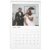 モダンなタイポグラフィーのオーダーメイド新婚結婚式写真 カレンダー (1月 2027)