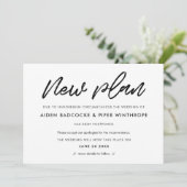 モダンなタイポグラフィーのシンプルな新しい計画 ウェディングアップデート 招待状 (スタンド正面)