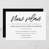 モダンなタイポグラフィーのシンプルな新しい計画 ウェディングアップデート 招待状 (正面/裏面)