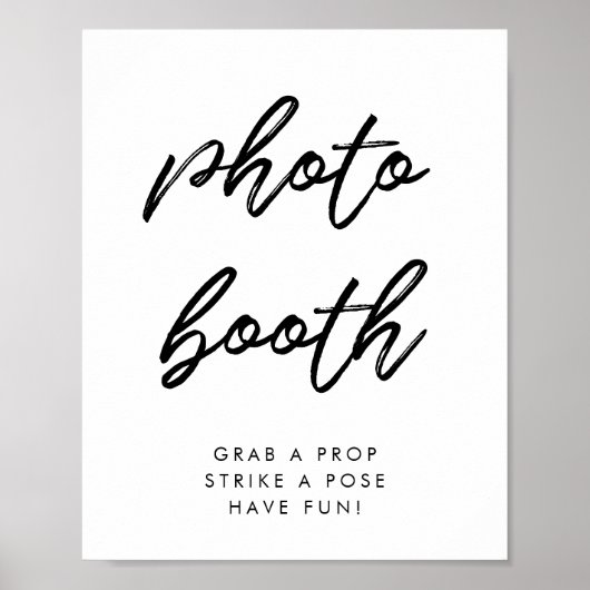 モダンなタイポグラフィーのフォトブース結婚式看板 ポスター (正面)