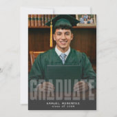 モダンなタイポグラフィーの写真 卒業発表 招待状 (正面)