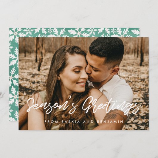 モダンなタイポグラフィーの季節の挨拶写真 シーズンカード (正面/裏面)