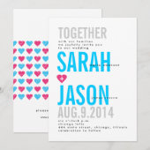 モダンなタイポグラフィーの招待状 太いフォントで 招待状 (正面/裏面)