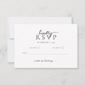 モダンなタイポグラフィーの筆記体 ウェディングRSVP 出欠カード (正面)