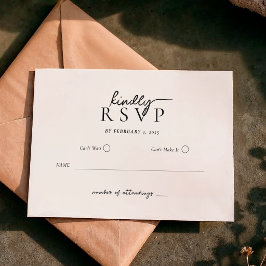 モダンなタイポグラフィーの筆記体 ウェディングRSVP 出欠カード
