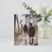 モダンなタイポグラフィーの結婚式写真感謝カード ポストカード (スタンド正面)