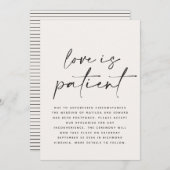 モダンなタイポグラフィーの結婚式延期のお知らせ 保存日付 セーブザデート (正面/裏面)