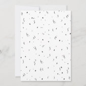 モダンなタイポグラフィーの黒と白の卒業パーティー 招待状 (裏面)