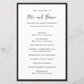 モダンなタイポグラフィーミニマリスト結婚式プログラム (正面)