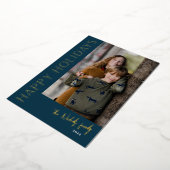 モダンなタイポグラフィー シンプルな写真 楽しいホリデー 箔シーズンカード (回転した状態)